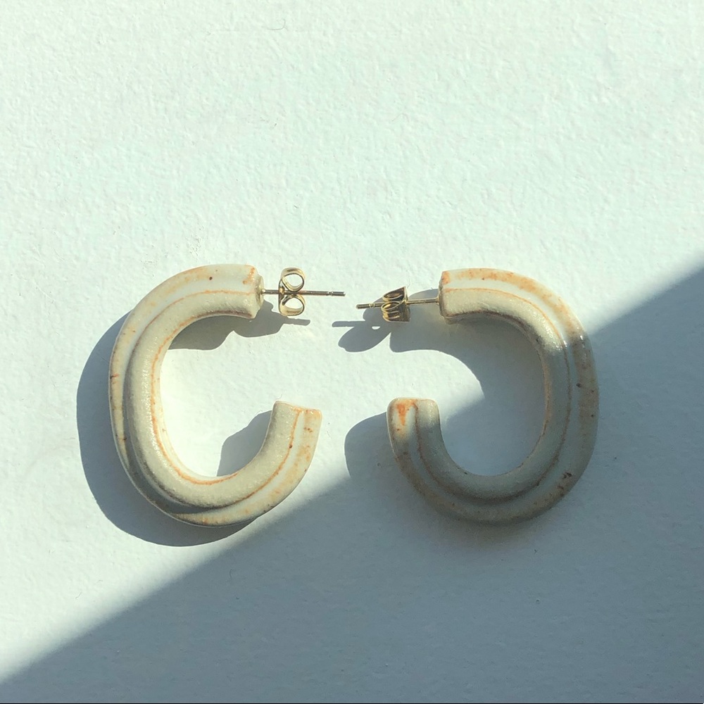Handmade ceramic earrings - Picture 3 of 4